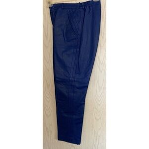 Vintage SUZELLE Women's Violet Blue Leather Pants Sz 10 Stretch Waist EXCELLENT